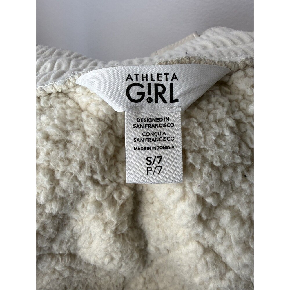 Athleta Girl White Quilted Toasty Buns Sherpa Lined Snowbound Small Sz 7 - Picture 6 of 10